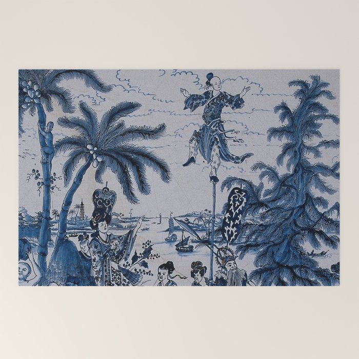 17th Century Delftware Chinoiserie Welcome Mat