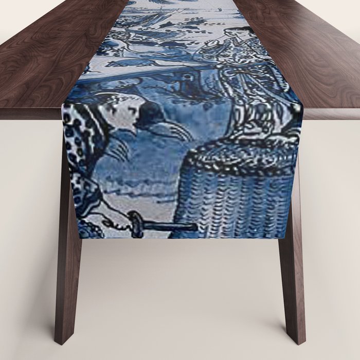 17th Century Delftware Chinoiserie Table Runner