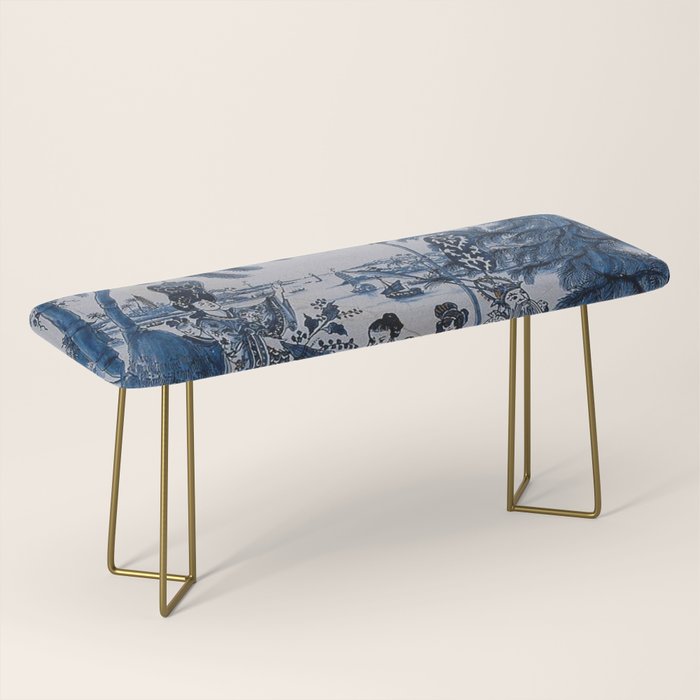 17th Century Delftware Chinoiserie Bench