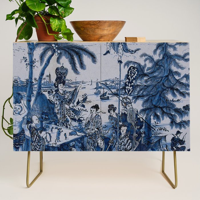17th Century Delftware Chinoiserie Credenza
