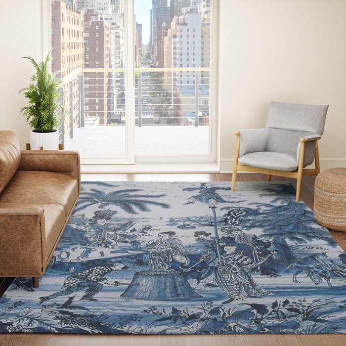 17th Century Delftware Chinoiserie Rug