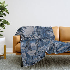 17th Century Delftware Chinoiserie Throw Blanket