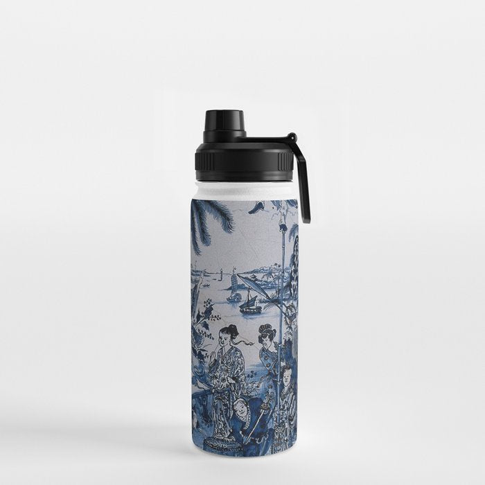 17th Century Delftware Chinoiserie Water Bottle