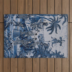 17th Century Delftware Chinoiserie Outdoor Rug