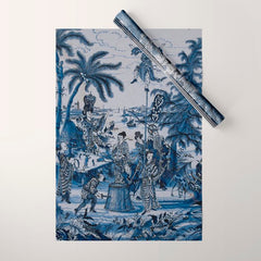 17th Century Delftware Chinoiserie Wrapping Paper