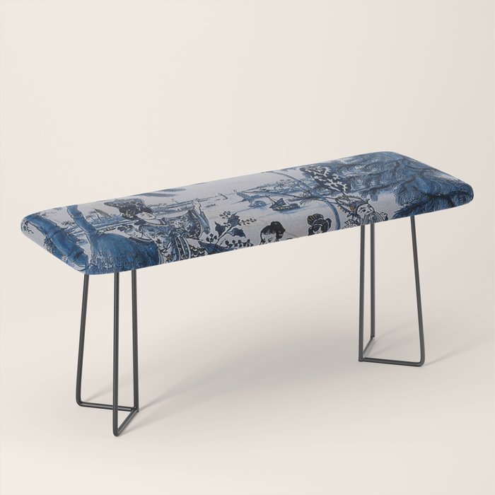 17th Century Delftware Chinoiserie Bench