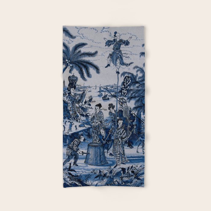 17th Century Delftware Chinoiserie Bath Towel
