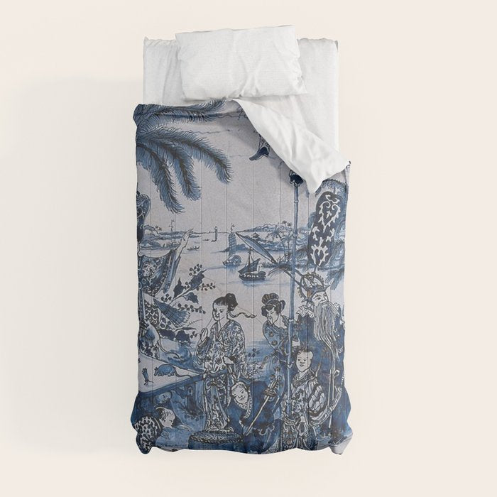 17th Century Delftware Chinoiserie Comforter