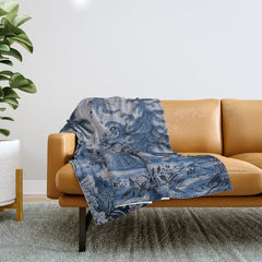 17th Century Delftware Chinoiserie Throw Blanket