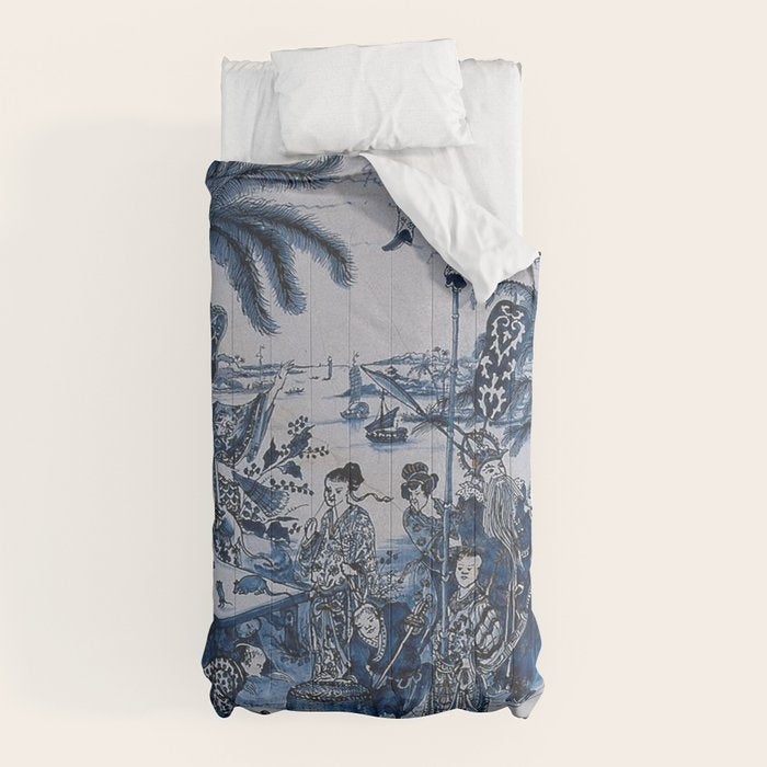 17th Century Delftware Chinoiserie Comforter