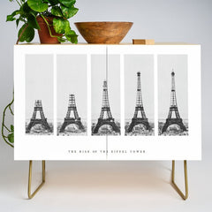 1888-1889 The Rise of the Eiffel Tower Construction Sequence black and white photography Credenza