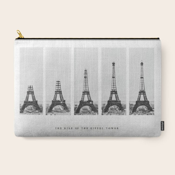 1888-1889 The Rise of the Eiffel Tower Construction Sequence black and white photography Carry All Pouch