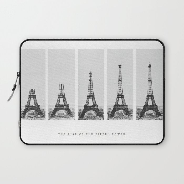1888-1889 The Rise of the Eiffel Tower Construction Sequence black and white photography Laptop Sleeve