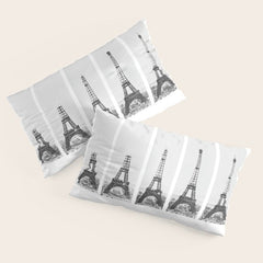 1888-1889 The Rise of the Eiffel Tower Construction Sequence black and white photography Pillow Sham