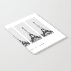 1888-1889 The Rise of the Eiffel Tower Construction Sequence black and white photography Notebook