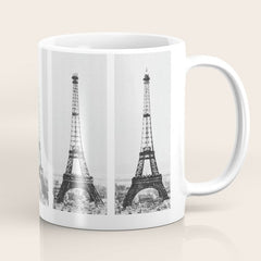 1888-1889 The Rise of the Eiffel Tower Construction Sequence black and white photography Coffee Mug