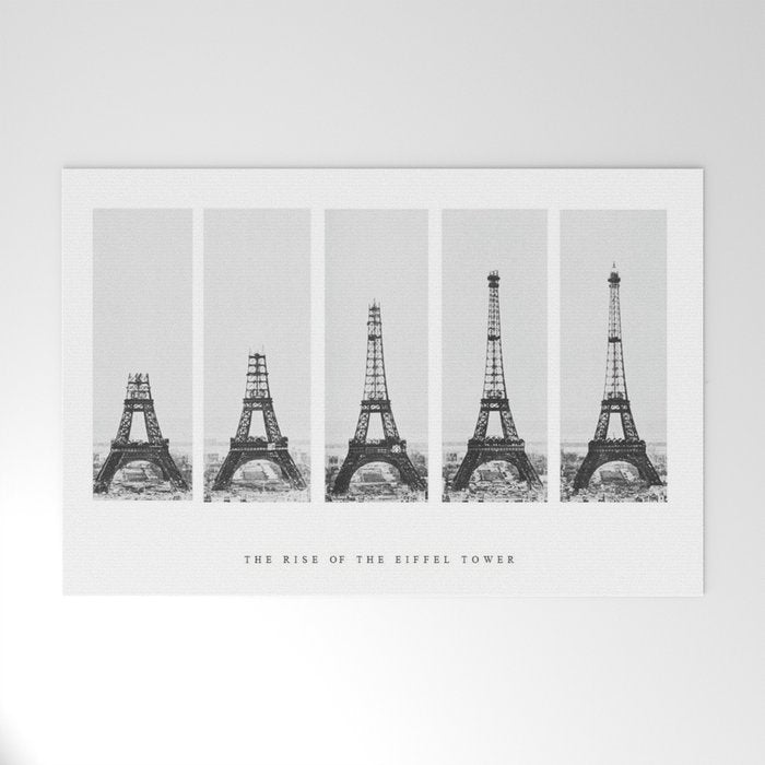 1888-1889 The Rise of the Eiffel Tower Construction Sequence black and white photography Welcome Mat