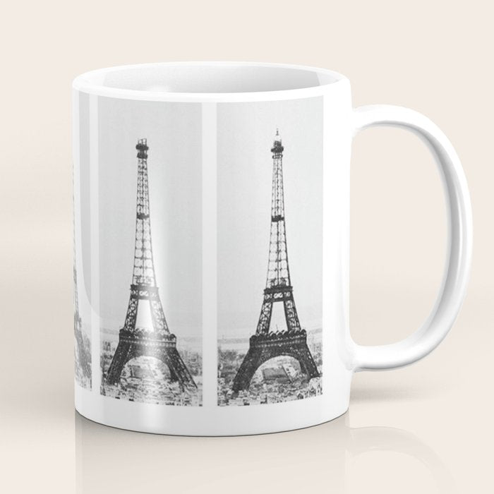 1888-1889 The Rise of the Eiffel Tower Construction Sequence black and white photography Coffee Mug
