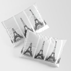1888-1889 The Rise of the Eiffel Tower Construction Sequence black and white photography Pillow Sham