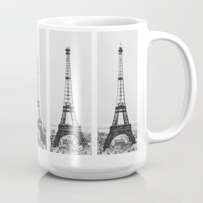 1888-1889 The Rise of the Eiffel Tower Construction Sequence black and white photography Coffee Mug