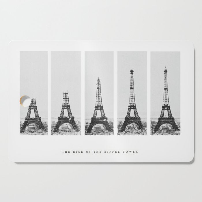 1888-1889 The Rise of the Eiffel Tower Construction Sequence black and white photography Cutting Board