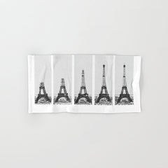1888-1889 The Rise of the Eiffel Tower Construction Sequence black and white photography Bath Towel