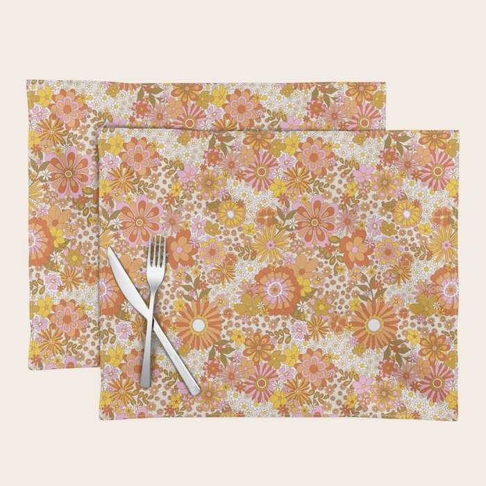70s Floral Pattern Placemat