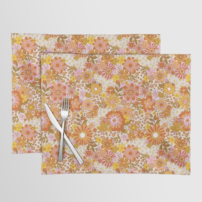 70s Floral Pattern Placemat