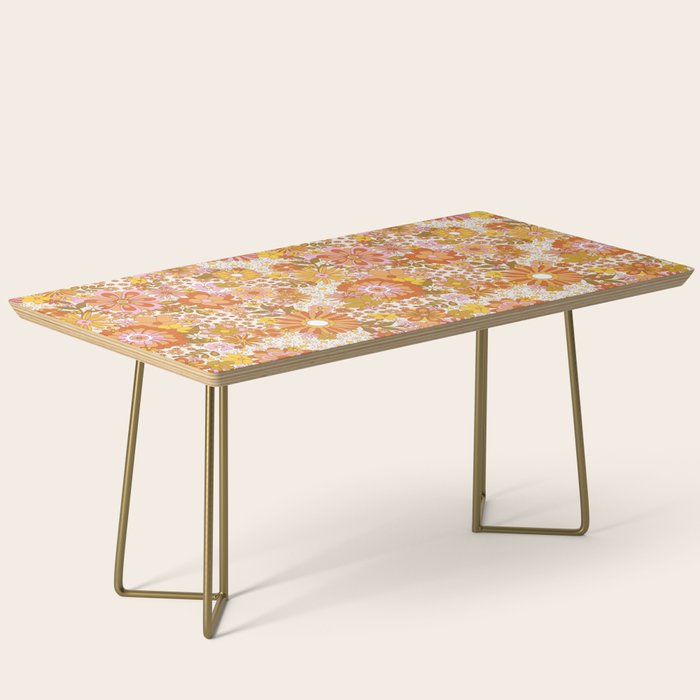 70s Floral Pattern Coffee Table