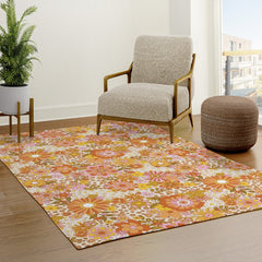 70s Floral Pattern Rug
