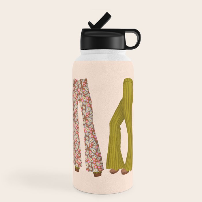 1970s Bellbottom Bliss Retro Fashion Water Bottle