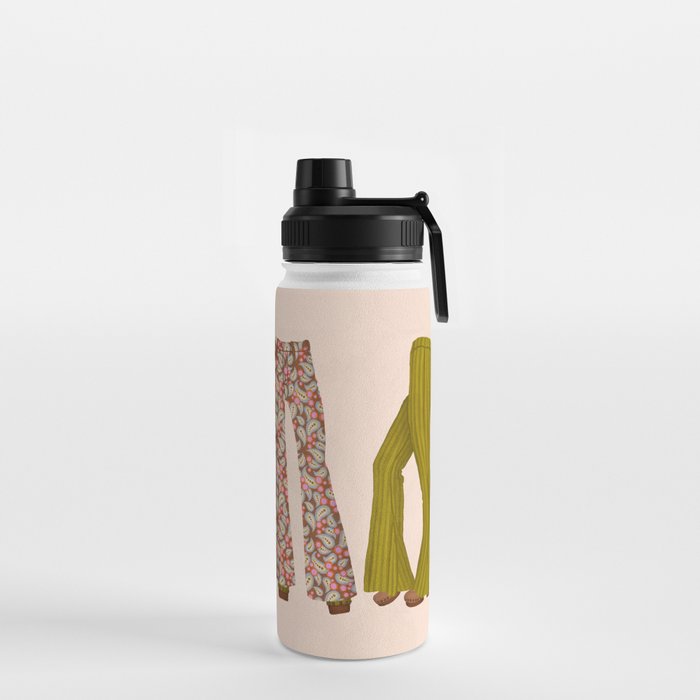 1970s Bellbottom Bliss Retro Fashion Water Bottle