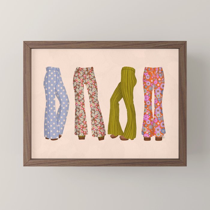 1970s Bellbottom Bliss Retro Fashion Mini Art Print