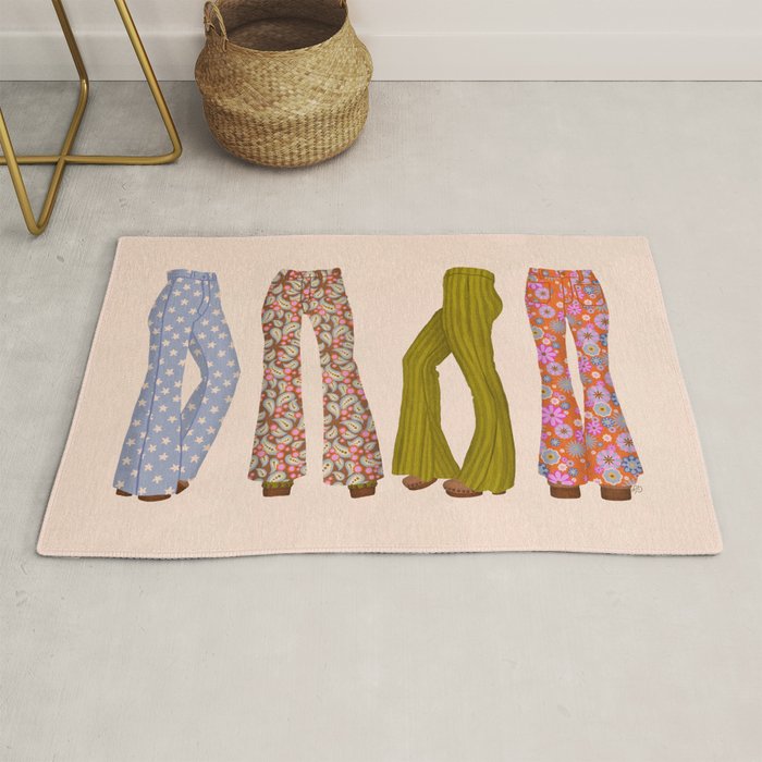 1970s Bellbottom Bliss Retro Fashion Rug