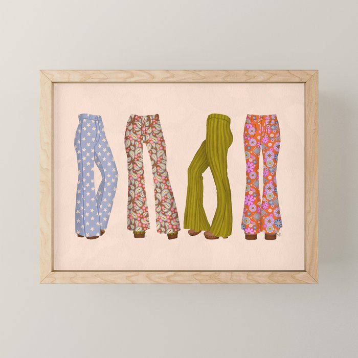 1970s Bellbottom Bliss Retro Fashion Mini Art Print
