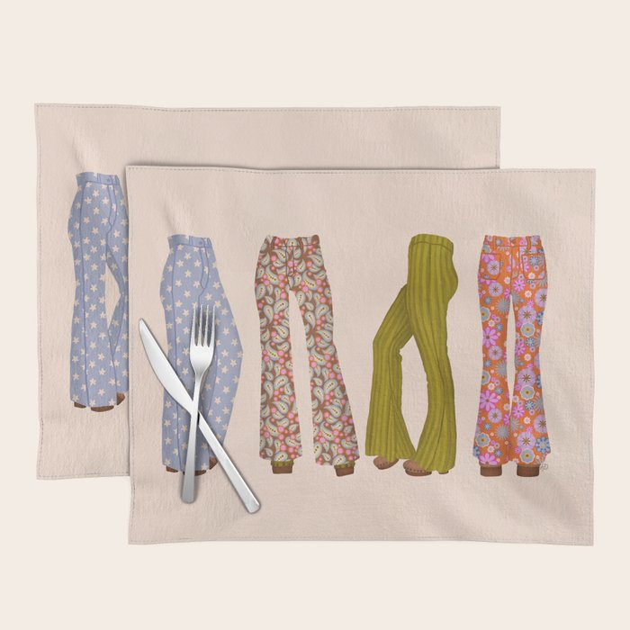 1970s Bellbottom Bliss Retro Fashion Placemat