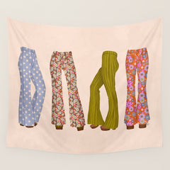 1970s Bellbottom Bliss Retro Fashion Wall Tapestry