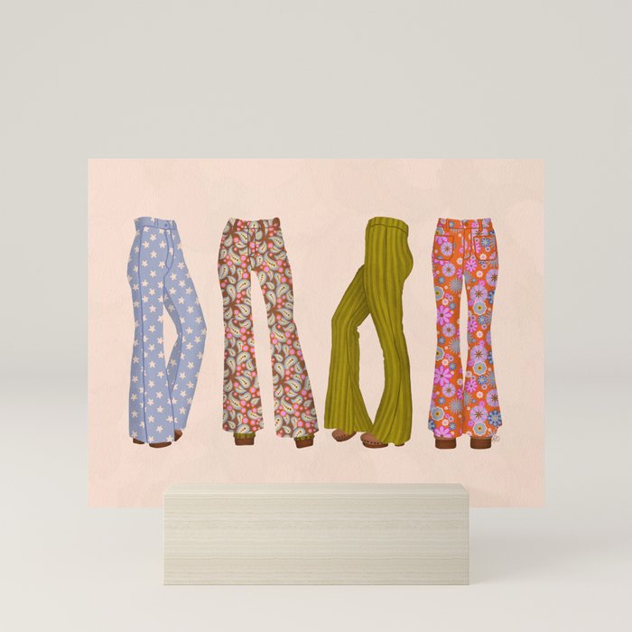 1970s Bellbottom Bliss Retro Fashion Mini Art Print