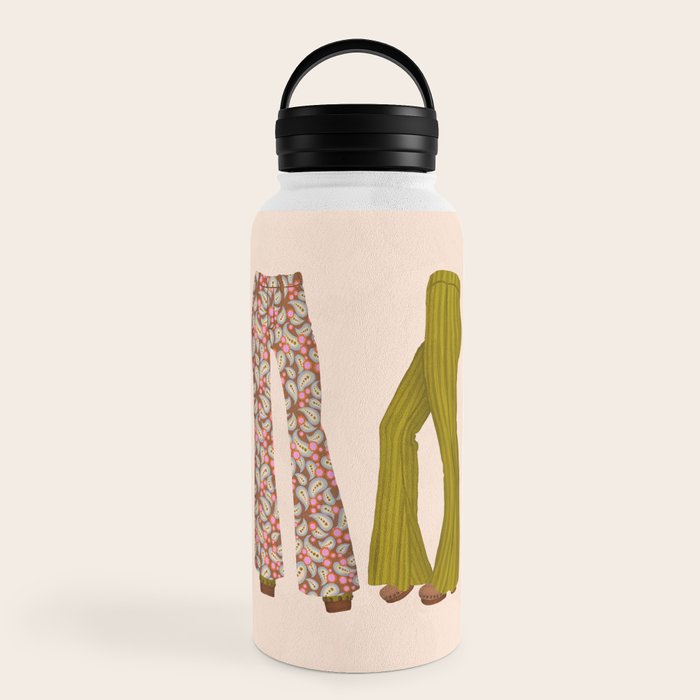1970s Bellbottom Bliss Retro Fashion Water Bottle