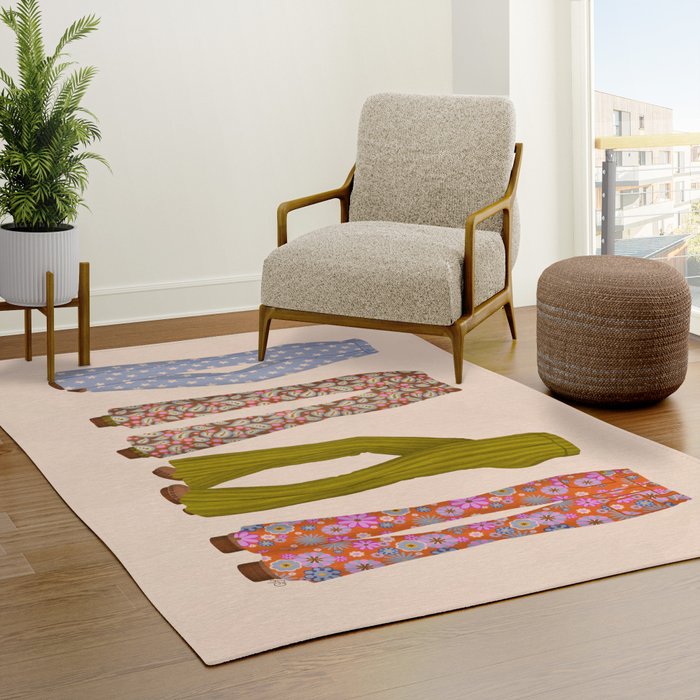 1970s Bellbottom Bliss Retro Fashion Rug