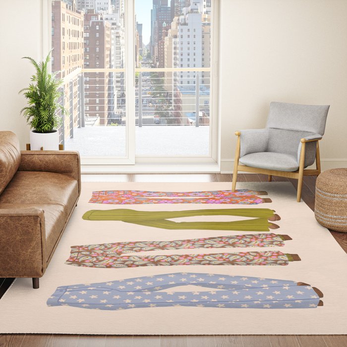 1970s Bellbottom Bliss Retro Fashion Rug