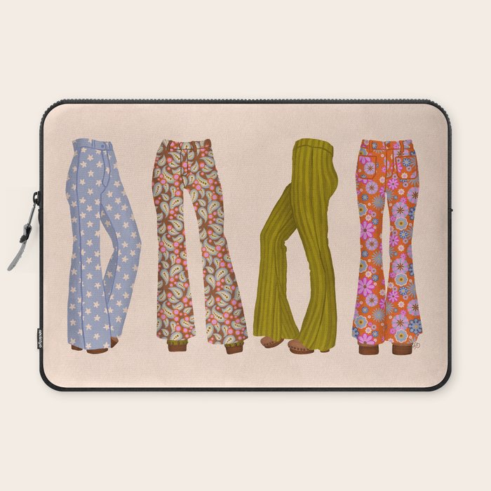 1970s Bellbottom Bliss Retro Fashion Laptop Sleeve