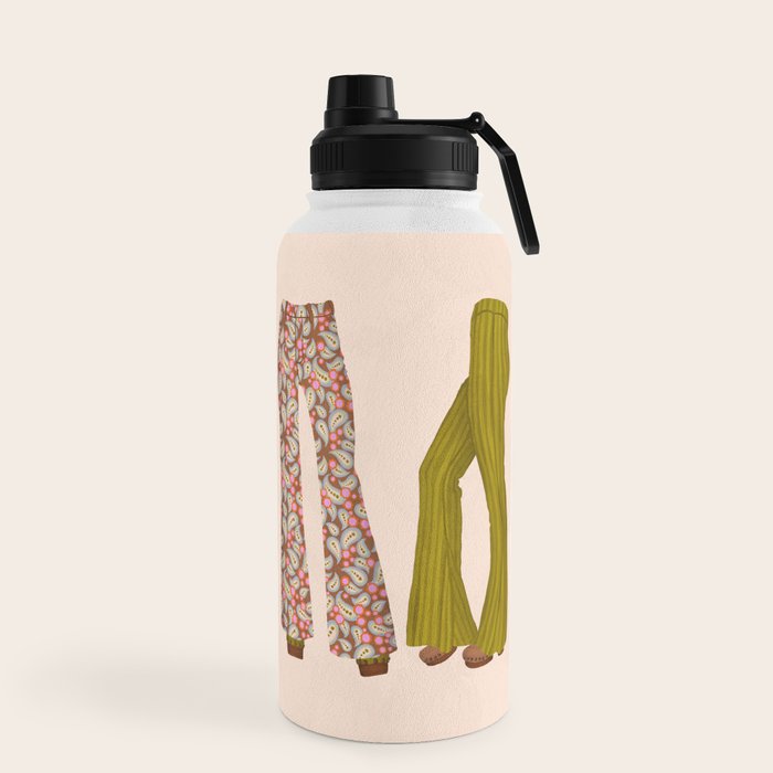 1970s Bellbottom Bliss Retro Fashion Water Bottle