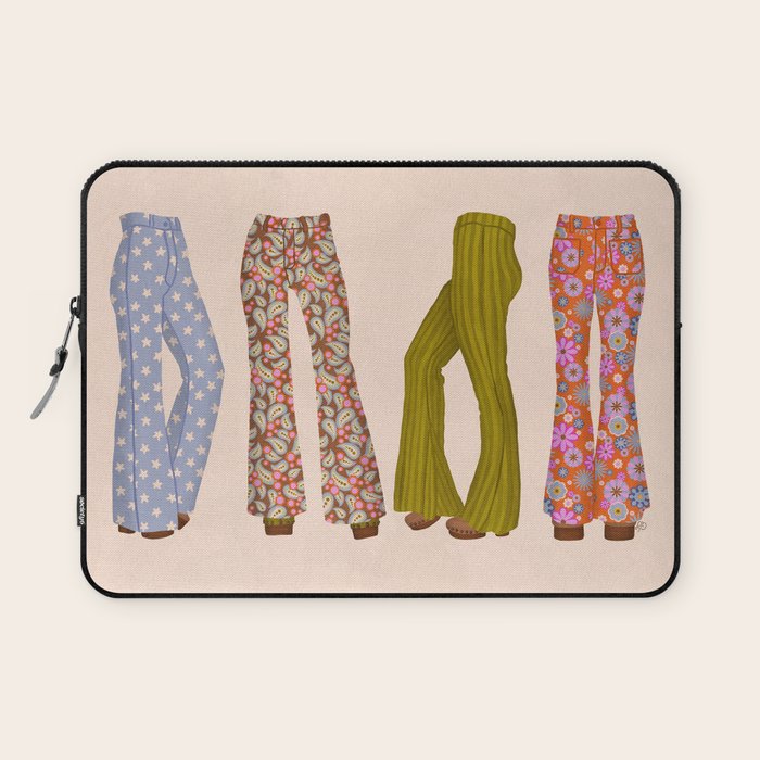1970s Bellbottom Bliss Retro Fashion Laptop Sleeve