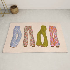 1970s Bellbottom Bliss Retro Fashion Rug