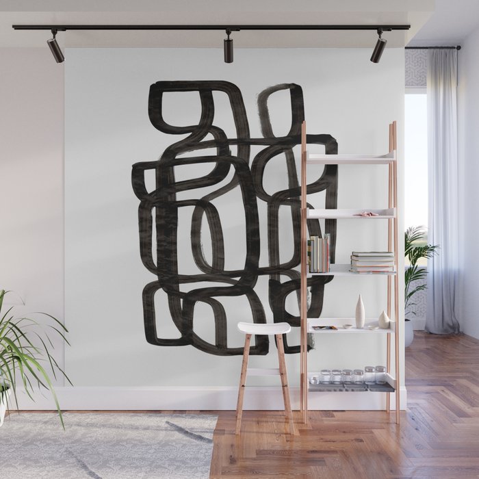 Writing On The Wall' Mid Century Modern Fun Abstract Shapes  Wall Mural