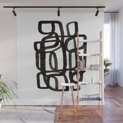 Writing On The Wall' Mid Century Modern Fun Abstract Shapes  Wall Mural