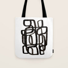 Writing On The Wall' Mid Century Modern Fun Abstract Shapes  Tote Bag