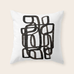 Writing On The Wall' Mid Century Modern Fun Abstract Shapes  Throw Pillow