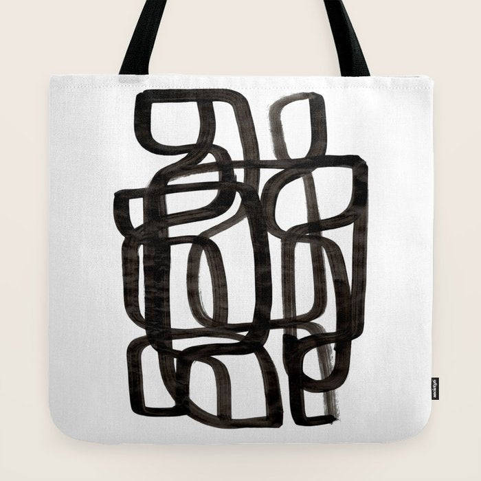 Writing On The Wall' Mid Century Modern Fun Abstract Shapes  Tote Bag